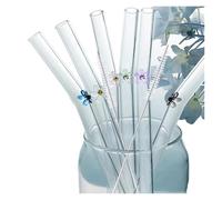 Glass Cup Straws Glass Straws for Coffee Mug Tea Beer Cocktail Bar Accessories(Color A2)