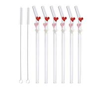 Glass Cup Straws Glass Straws for Coffee Mug Tea Beer Cocktail Bar Accessories(Color-A4)