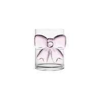 Glass Cup with Bow Transparent Iced Coffee Juice Milk Suitable for Weddings Parties and Home Mugs with Saucers (A, 9cm)
