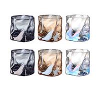 Glass Cups/Glass Tumblers 6 Pcs Drinking Glasses Set Household Glasses Cup Elegant Design for Home and Kitchen Ideal for Water, Juice, Beer, Cocktail Drinking Glasses (Color : F)