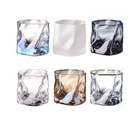 Glass Cups/Glass Tumblers 6 Pcs Drinking Glasses Set Household Glasses Cup Elegant Design for Home and Kitchen Ideal for Water, Juice, Beer, Cocktail Drinking Glasses (Color : L)