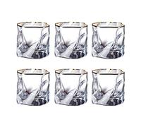 Glass Cups/Glass Tumblers 6 Pcs Drinking Glasses Set Household Glasses Cup Elegant Design for Home and Kitchen Ideal for Water, Juice, Beer, Cocktail Drinking Glasses (Color : 1)