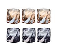 Glass Cups/Glass Tumblers 6 Pcs Drinking Glasses Set Household Glasses Cup Elegant Design for Home and Kitchen Ideal for Water, Juice, Beer, Cocktail Drinking Glasses (Color : B)