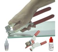 Glass Cutter for Thick Glass - Built-in Breaker, No Tap-Tap and Hope It Works, 2-in-1 Cutting Tool for Repairing Windows and Picture Frames, Incl. Oil, Step-by-Step Instructions and Online Videos