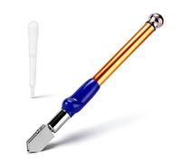 Glass Cutter Kit 2-20mm Adjustable for DIY Crafts, Self-Oiling Pencil-Style Tool with Tungsten Carbide Wheel for Precision Cutting of Thick Glass, Mirror, Mosaic Tiles & Bottles（Gold, 1Pc）