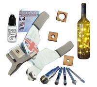 Glass Cutter with Drilling Bits for Wine Bottles & Glass Blocks - Easy Hole Making for Crafts & Lamp Making