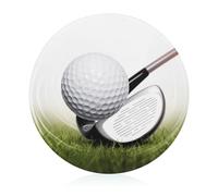 Glass Cutting Board 8"X8" Golf Club Chopping Board with Non-slip Feets Round Cutting Boards for Kitchen Heat Resistant Small Chopping Boards for Fruit Cheese Vegetable Bread