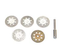 Glass Cutting Disc,Diamond Saw BladeSheet Diamond Cutting Discs Pack of 5 22mm Silver with Mandrel for Stone Wood Plastic Angle Grinder