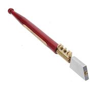 Glass Cutting Tool, Glass Cutter Heavy Duty Ceramic Tile Glass Cutter for Cutting Glass Up to 8MM Thickness - Brass Snapper - Hardwood Handle