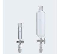 Glass Cylindrical Funnel with PTFE Piston - 10/25/50/100/250/500/1000 ML Laboratory Drip Funnel 19/26 and 24/29 Compatible with Various Lab Equipment(PTFE 50ml 24x24)