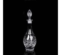 Glass Decanter with Airtight Geometric Stopper - Whiskey Decanter for Wine, Bourbon, Brandy, Liquor, Juice, Water, Mouthwash. Italian Lead-Free Glass (730ml)