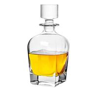 Glass Decanter with Airtight Geometric Stopper - Whiskey Decanter for Wine, Bourbon, Brandy, Liquor, Juice, Water, Mouthwash. Italian Lead- Glass (24 oz/710ml)