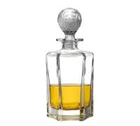 Glass Decanter with Airtight Geometric Stopper - Whiskey Decanter for Wine, Bourbon, Brandy, Liquor, Juice, Water, Mouthwash. Italian Lead-Free Glass (750ml/NO.6)