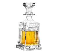 Glass Decanter with Airtight Geometric Stopper - Whiskey Decanter for Wine, Bourbon, Brandy, Liquor, Juice, Water, Mouthwash. Italian Lead-Free Glass (16.9 oz/500ml)