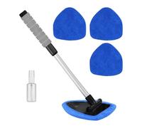 Glass Defogger Brush - Windshield Cleaning Tool 6pcs, Car Window Cleaning Kit | Retractable Handle Fiber Glass Defogger Mop 100ml Spray Bottle For Auto Gl Includes Spray Bottle, 4 Cloth Covers