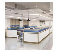 Glass Desk Divider for Office & Restaurant, Decorative Partition Walls, Striped Matte Work Separator, Perfect for Dining Areas & Public Spaces
