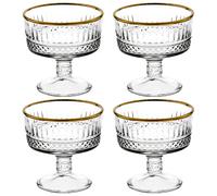 Glass Dessert Bowls Ice Cream Sundae Fruit Cocktail Pudding Footed Dessert Cups