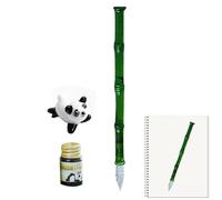 Glass Dip Pen Set - Glass, 7.09 Inches, Caĺligraphy Set, Elegant Handwriting Pen | Smooth Ink Flow Dip Pens, Panda Pens Holder For Art, Journaling, Writing, Office, And Creative Gift Use