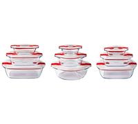 Glass Dish Container Food Storage Meal Cook & Heat Vented Lid Red All size Pyrex
