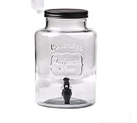 Glass Dispenser with Black Lid and Tap 5.3L