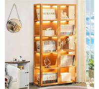 Glass Display Cabinet,acrylic bookshelf display, CD DVD Wooden Display Rack, china cabinet, Sealed Dustproof, Easy To Clean, for Living Room, Office, Study, Hallway