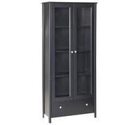 Beliani Glass Display Cabinet Nornalup 80 Cm Black