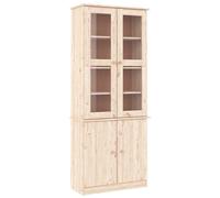 Glass Display Cabinet Bookcase Kitchen Cupboard ALTA Solid Wood Pine vidaXL
