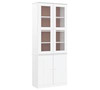 Glass Display Cabinet Bookcase Kitchen Cupboard ALTA Solid Wood Pine vidaXL