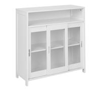 Beliani Glass Display Sideboard Crabtree 86 Cm White