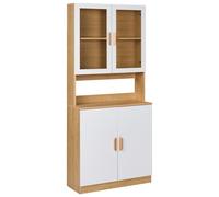 Beliani Glass Display Cabinet CYGNET 80 cm White, White