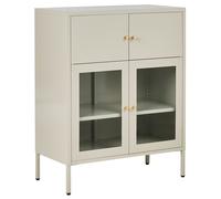 Glass Display Cabinet ESHOLT 80 cm Metal Light Beige