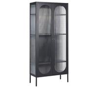 Beliani Display Cabinet Foxton Metal 80 Cm 35 Cm Black, Black