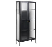 Glass Display Cabinet GLEORA Metal Black