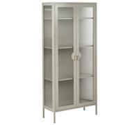 Glass Display Cabinet GLEORA Metal Light Beige