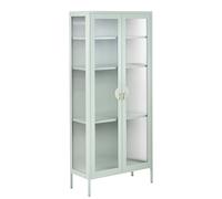Beliani Display Cabinet GLEORA Metal Mint Green, Green