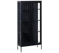 Glass Display Cabinet HARTY 80 cm Metal Black