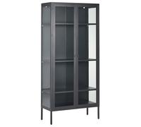 Glass Display Cabinet HARTY Metal 80 cm Black