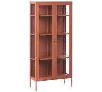 Glass Display Cabinet HARTY Metal 80 cm Golden Brown