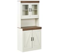 Beliani Glass Display Cabinet Kalbarri 80 Cm Brown/ White