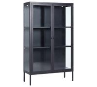 Beliani Glass Display Cabinet NASH Metal 90 cm Black, Black