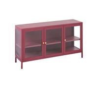Glass Display Cabinet NEWPORT Metal 115 cm 35 cm Dark Red
