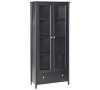 Glass Display Cabinet NORNALUP 80 cm Black