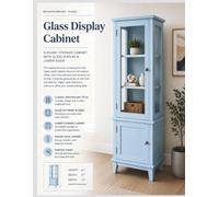 Glass Display Cabinet Woodworking Plans: Step-by-Step DIY Apothecary Cabinet with Glass Doors, Cut List, Dimensions, Materials & Assembly Guide