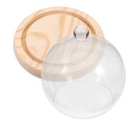 Glass Display Dome Cloche with Wood Base for Preserved Flowers | Indoor Desktop Decor, Sturdy Glass and Wooden Build, for Eternal Flowers and Small Plants