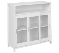 Glass Display Sideboard CRABTREE 86 cm White