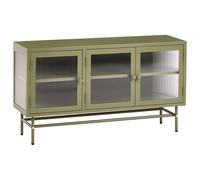 Glass Display Sideboard DEVON 115 cm Metal Green