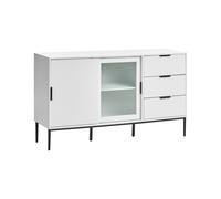 Glass Display Sideboard LEDUC White