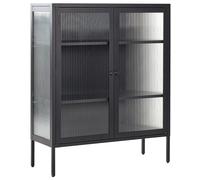 Glass Display Sideboard LERRYN 90 cm Metal Black