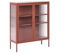 Glass Display Sideboard LERRYN Metal 90 cm Golden Brown