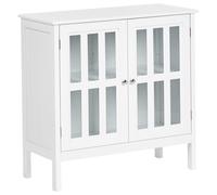 Glass Display Sideboard MIRAM 80 cm White